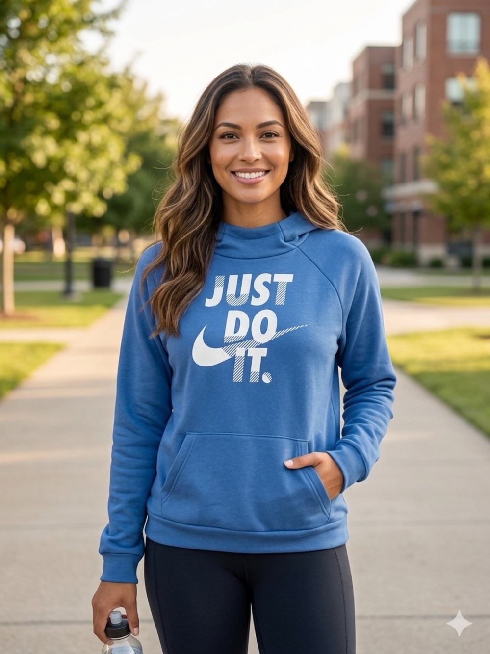 Nike Women’s Blue 'Just Do It' Pullover Hoodie